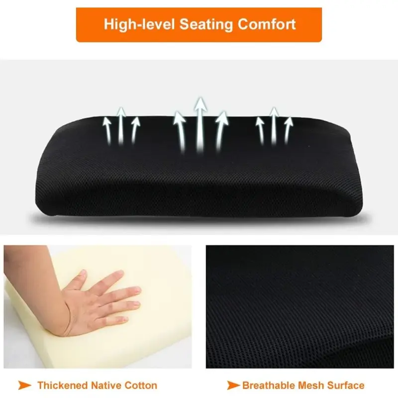 Silla ergonómica de escritorio para el hogar y oficina, asiento de malla con soporte Lumbar, reposabrazos giratorio, ajustable, color negro