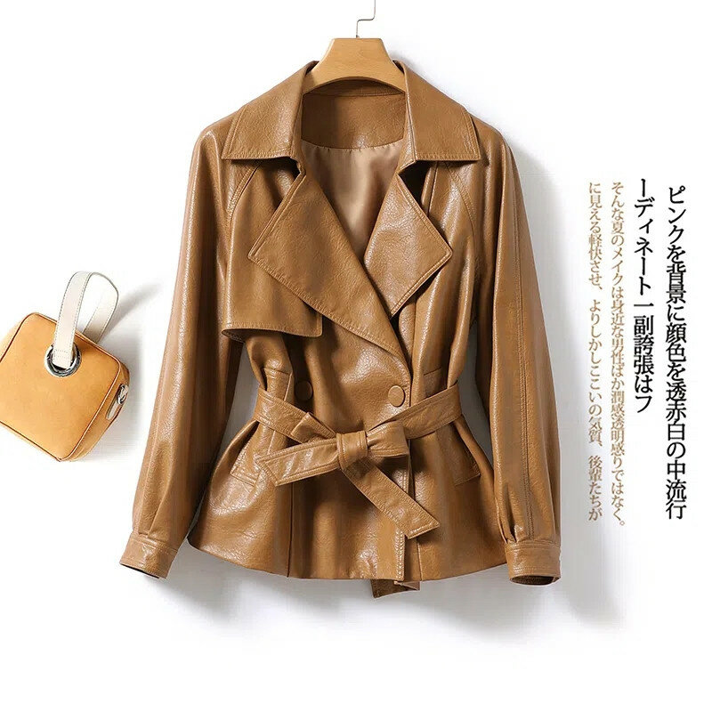 Casaco de couro feminino outono/inverno 2022 nova jaqueta de couro do plutônio versão coreana miss jaquetas de couro curto outerwear feminino
