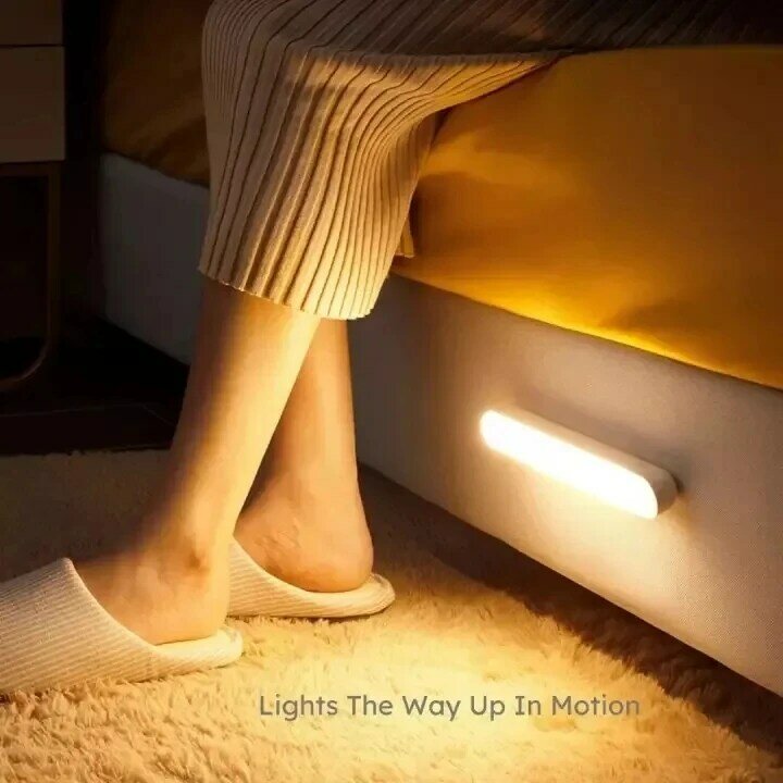 Dimmable Sensor de Movimento LED Night Light, Lâmpada Quarto Sem Fio, USB Charge, Decoração do quarto, Gabinete de cozinha, Iluminação Escada