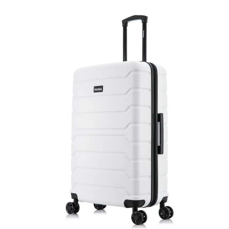 InUSA-bagagem leve hardside com rodas giradoras, alça e carrinho, branco, 28"