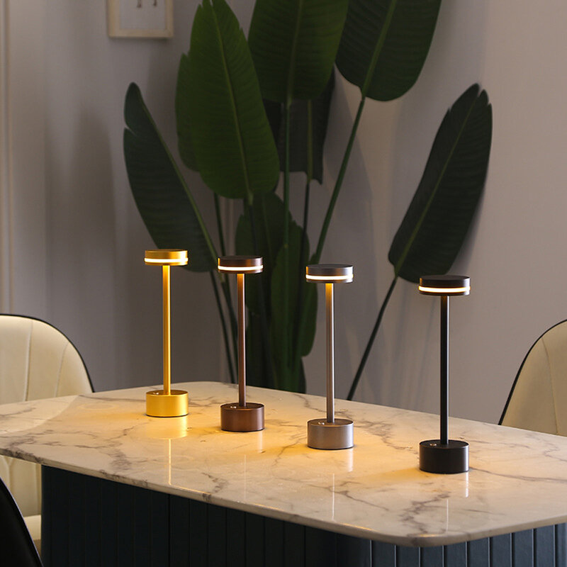 LED 버섯 봉오리 테이블 램프, 충전식 터치 3 톤 조명, 카페 바 레스토랑 거실 침실 서재 장식