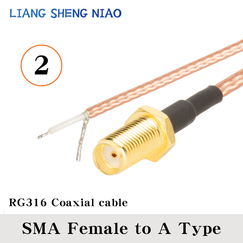 1 buah kabel Solder Pigtail RG316 ke perempuan SMA ujung tunggal untuk konektor kawat colokan Jack hilang rendah GPS GPRS Router nirkabel WIFI
