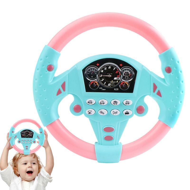 Kids Steering Wheel Toy Gift 360 Degrees Rotating Portable Simulated Driving Controller Steering Wheel With Music Lights