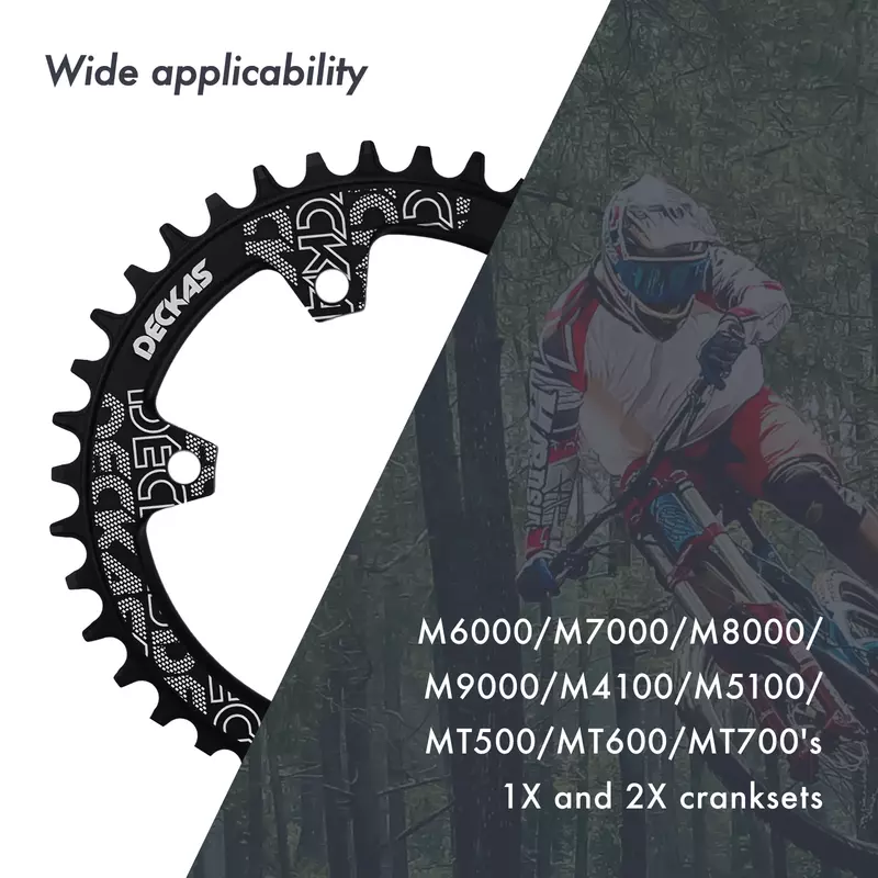 Deckas Round Chainring 96bcd Asymmetric for M6000 M8000 M7000 M9000 M5100 MTB Mountain Bike ChainWheel 96 BCD 32 34 36 38 40 42