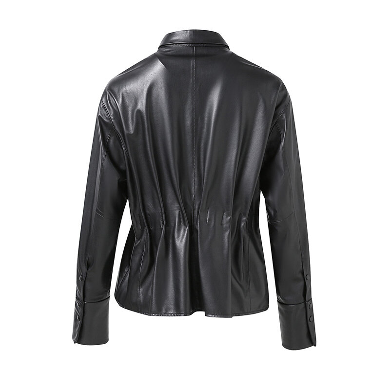 여성용 진짜 양가죽 재킷, 용수철 가을 코트, 2023