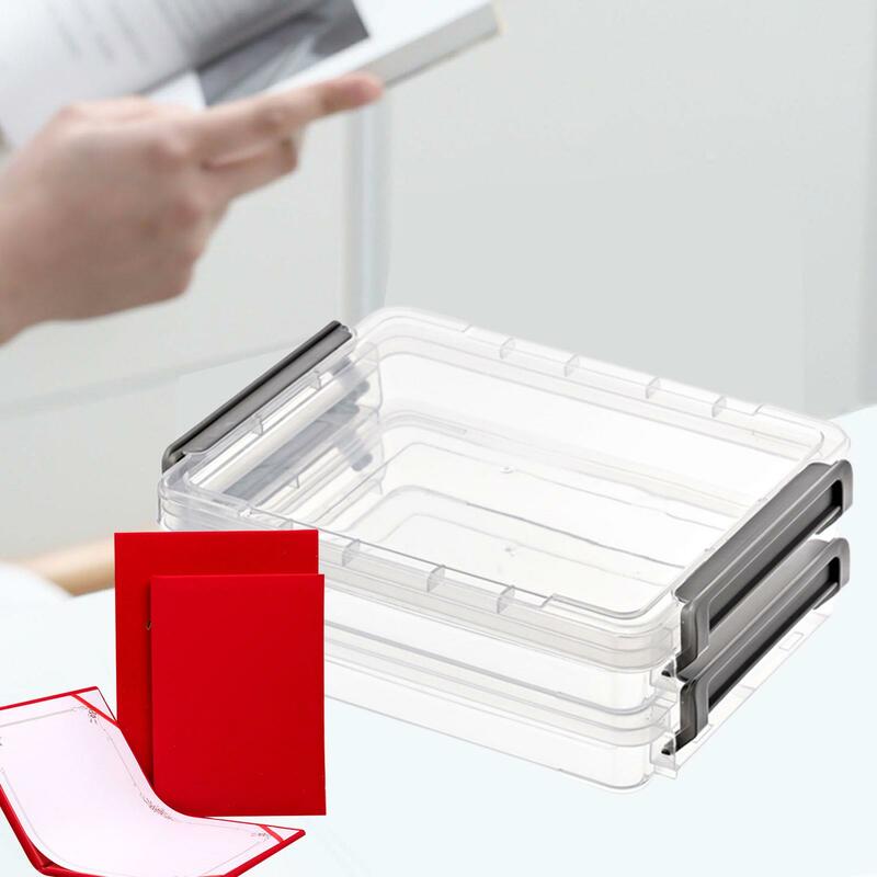 Transparente Desk Paper Organizer, File Papers Storage Box, empilhável, Viagem