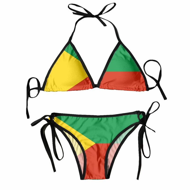 Zabaykalsky-traje de baño con bandera de Krai para Mujer, conjunto de Bikini, ropa de playa, verano, 2024