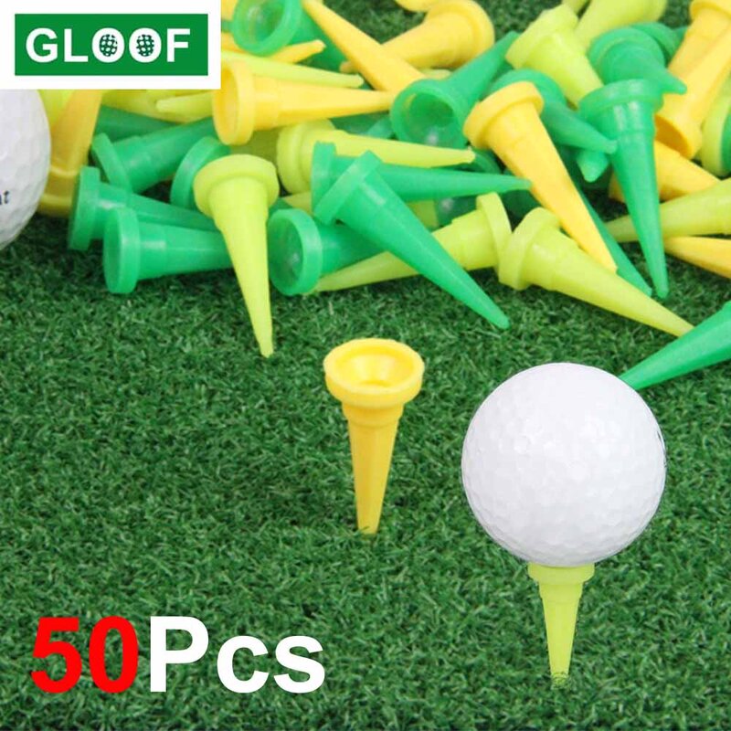 50Pcs/Set 36mm HDPE Plastic Golf Tee Tees Holder Replacement Driving Range Hitting Trainer Club Accessories Random Color