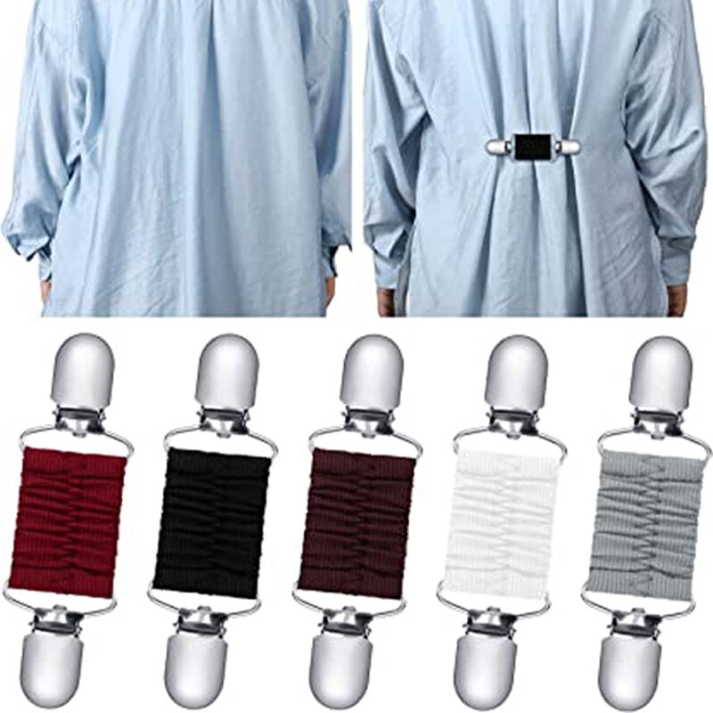 Dress Back Cinch Clips Elastic Clothes Clip To Tighten Cardigan Collar Shirt Shawl Clip for Women Garment Waistband Extender
