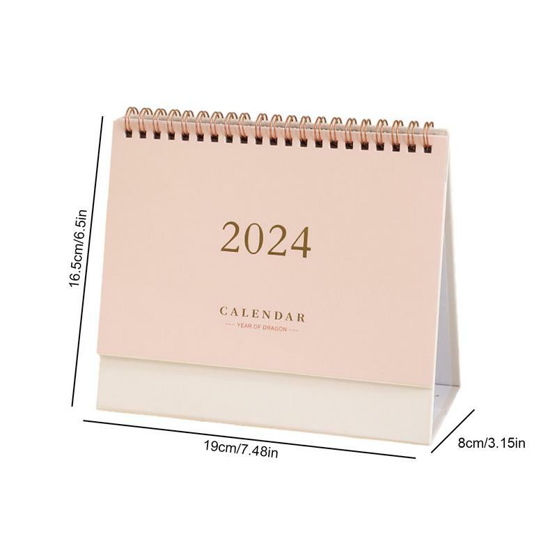 Kalender Desktop 2024, kalender Desktop berdiri jadwal harian 2024 kalender meja elegan, Memo catatan kalender berdiri untuk rumah