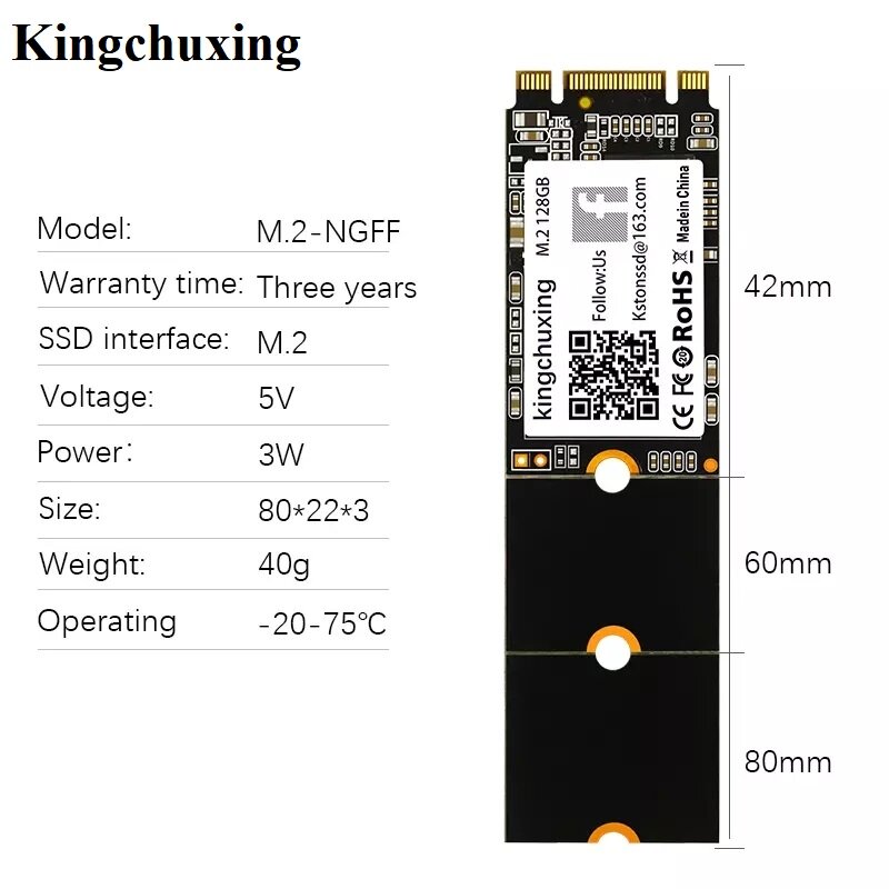 Kingchuxing-unidad de estado sólido SSD M2 Sata M.2 NGFF 1TB 512GB 256GB 2242 2260 2280 disco duro para portátiles, Notebook, SSD46