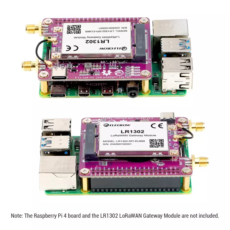 Elecrow LR1302 лораван шляпа для RPI 868M/915MHz Антенна SX1302 GPS + BD дальнего действия модуль поддержки Raspberry berrypi 1 2 3 4 5 серии