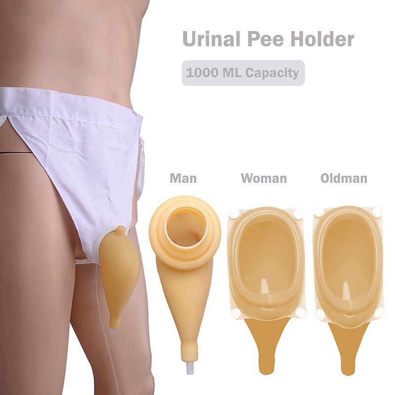 Bolsa de orina reutilizable para hombre y mujer, soporte para orinar, Colector de incontinencia urinaria