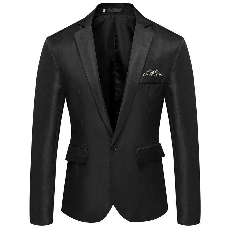 Jaqueta de terno pequeno casual de peito único masculino, blazer empresarial, roupas de cavalheiro, monocromática, slim fit, alta qualidade, moda, nova