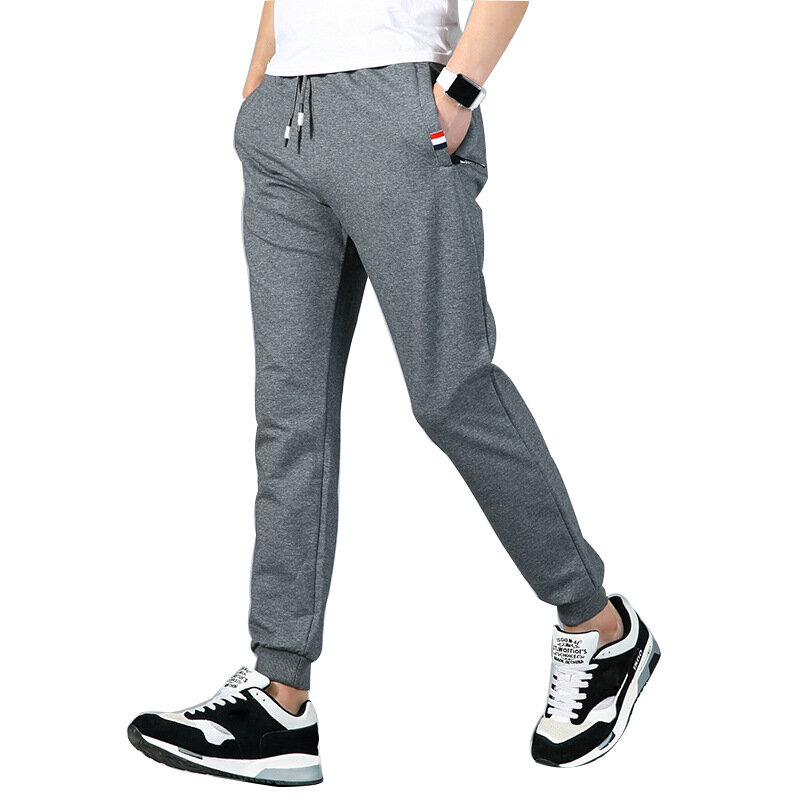 Spring Summer Straight Cotton Sweatpants Men Black Sportswear Casual Long Track Pants Male Loose Joggers Trousers Big Size 8XL
