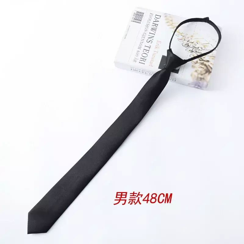 New Classic Black Ties for Men Silk Mens Neckties for Wedding Party Business Adult Neck Tie 2Sizes Casual Solid Tie