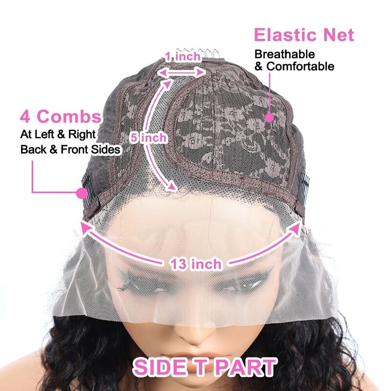 Peluca BOB corta para mujeres negras, parte lateral en T, encaje Frontal, cutícula alineada, cabello humano brasileño prearrancado, gran oferta