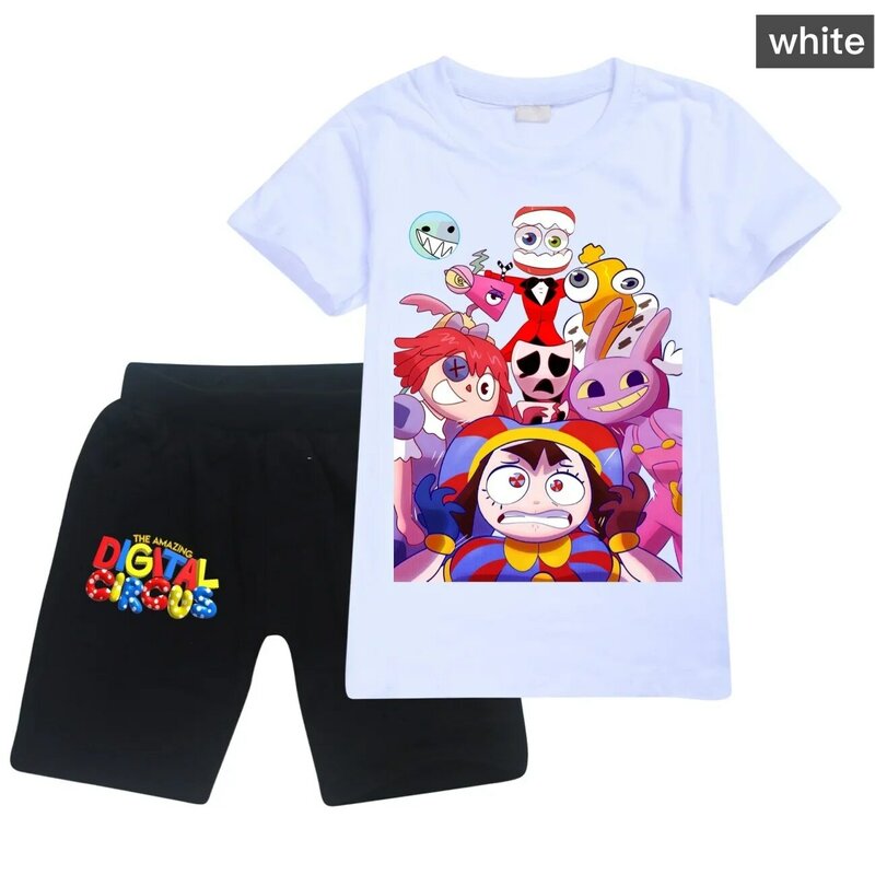 New Children's Clothing The Amazing Digital Circus Comfortable Boys and Girls Clothing T+ Shorts Sweat-Absorbent Sports Suit