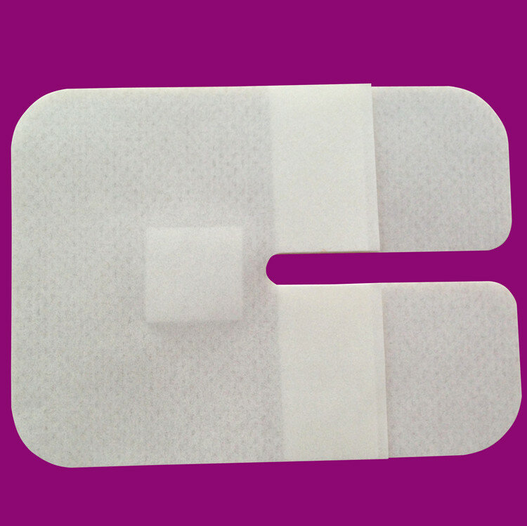 1 pces 6cm * 8cm iv cânula fixo molho duto pasta não tecido filme u tipo auto-adesivo não tecido curativo spunlace