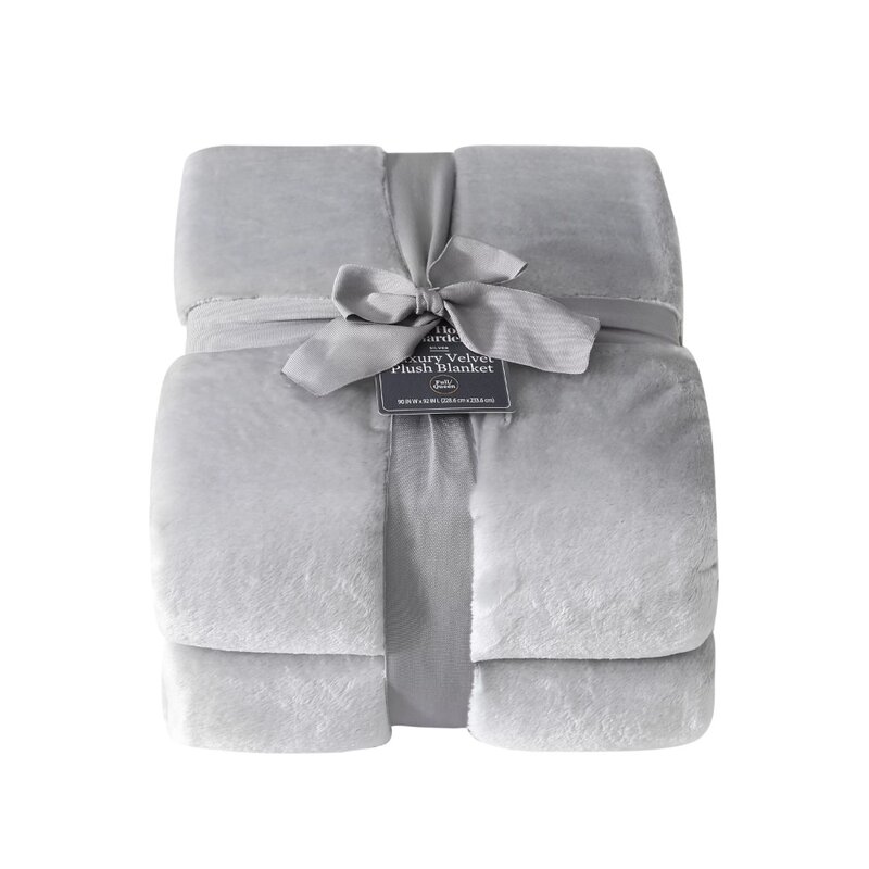 Роскошное бархатное плюшевое одеяло, однотонное серебряное, полноразмерное, для взрослых/подростков