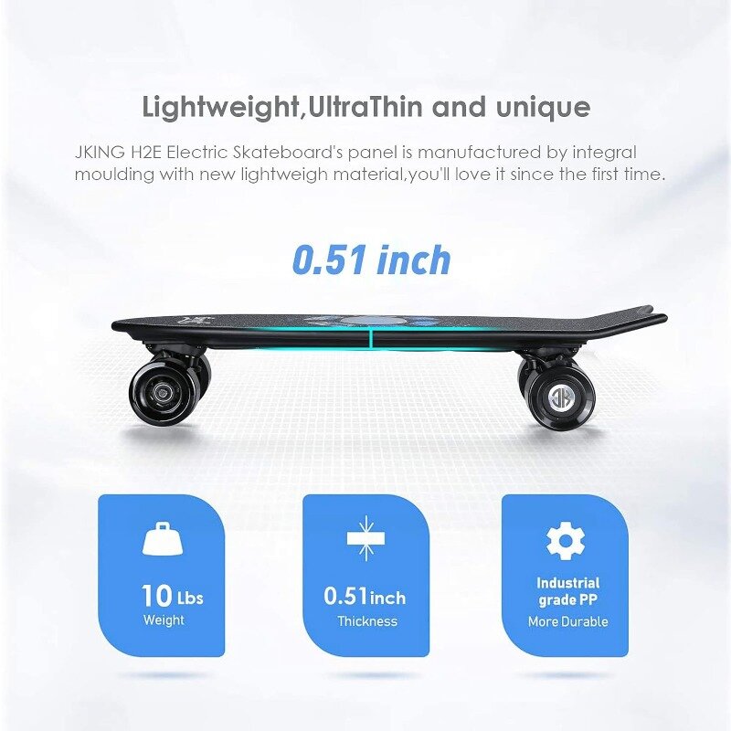Skateboard elettrico Longboard elettrico con Skateboard elettrico telecomandato, motore mozzo 450W, velocità massima 18.6 MPH
