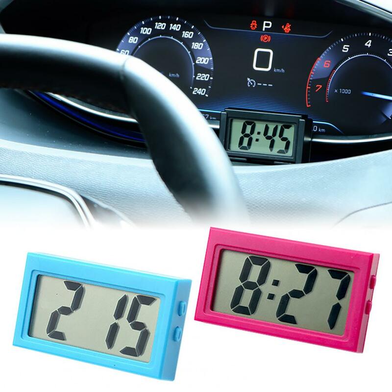 ساعة إلكترونية ذاتية اللصق صغيرة LCD عرض شاشة كبيرة الجدول لوحة مكتب ساعة رقمية للمنزل سيارة ساعة رقمية