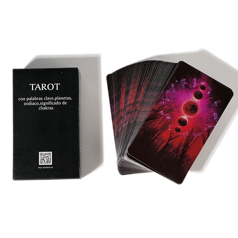 영원한 비전 타로 카드, 스페인어 에디션, 홀로그램 플래시 카드, 운명 예측, 테이블 보드 게임