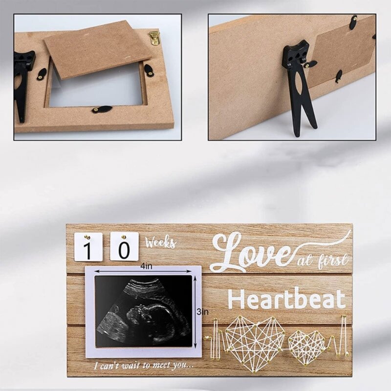 97BE Stylish Baby Ultrasound Photo Frame Perfect Baby Commemorative Gift Baby Announcement for New Parents Couple