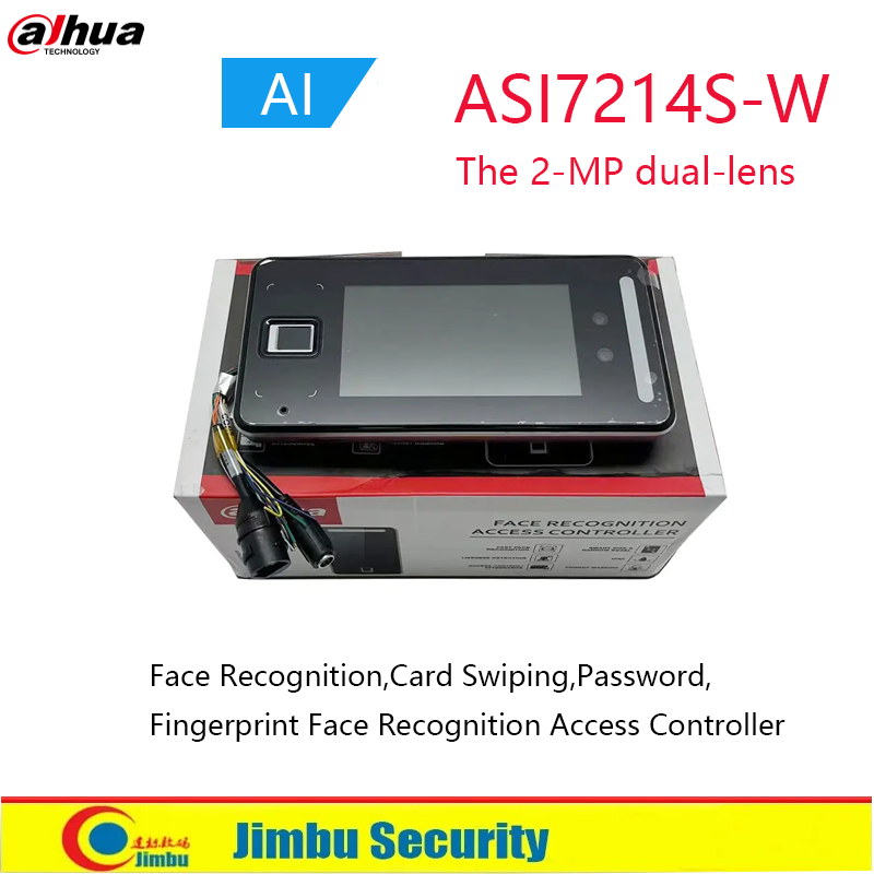 Dahua ASI7214S-W 듀얼 렌즈 얼굴 인식 카드, 지문 인식 접근 제어 컨트롤러, 비밀번호 스와이핑, 2MP