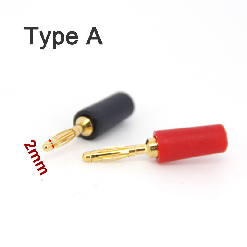 2mm vergoldete Bananen stecker buchse elektrischer Stecker adapter schwarz/rot für Tests onden Instrumenten messer CCTV-Kabelst ecker