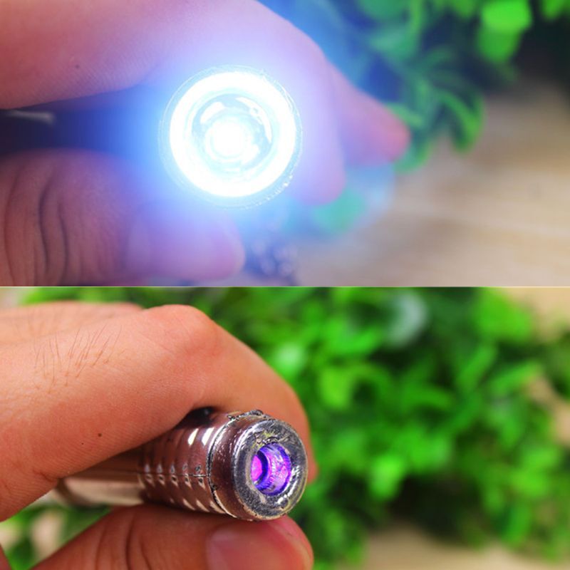 77HD Mini Senter Detektor Sinar UV Gantungan Kunci Mainan LED Gantungan Kunci Mainan Warna Cerah