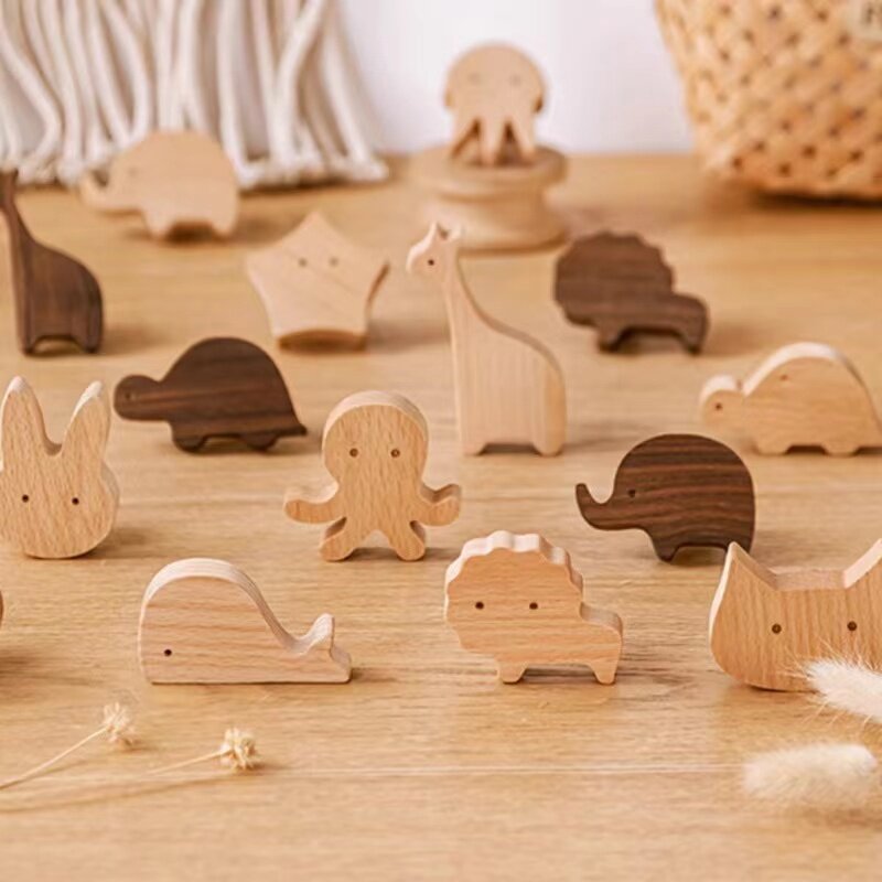 Manopole in legno di diverse forme manopole per comò maniglie per mobili per animali manopole per cassetti dell'armadio da cucina fatte a mano