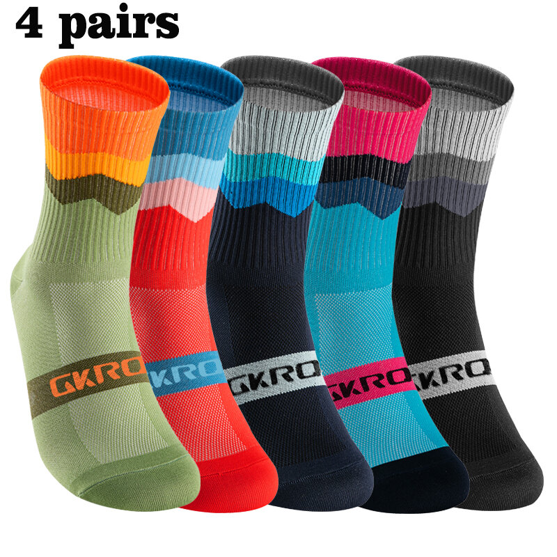 4 Pairs Bike Socks Men Nurse Compression Cycling For Women Mtb Guard Socks Stockings Sport Grip Barre Socks