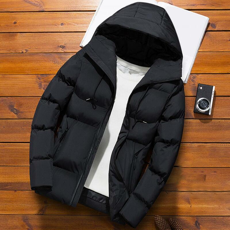 Trendy  Men Jacket Super Soft Drawstring Pockets Windbreaker Solid Color Breathable Men Outerwear for Party