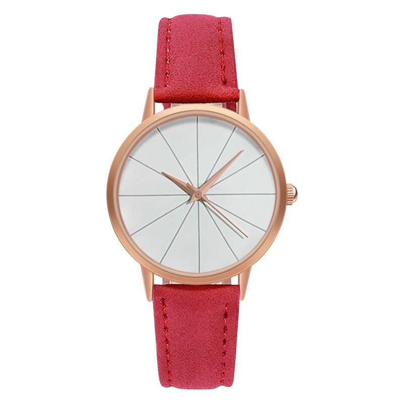 Relógio digital com mostrador de quartzo feminino, pulseira de couro fosco, aço inoxidável, relógio feminino e feminino, moda vermelha clássica
