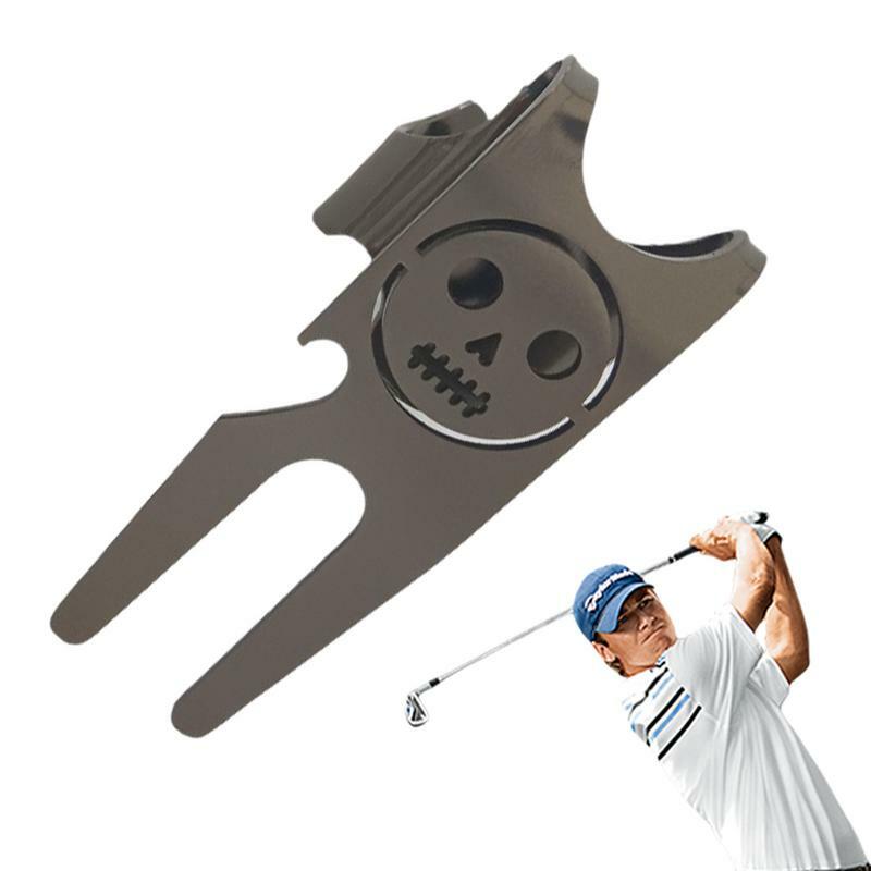 Divot Repair Tool For Golf Metal Multi-Function Green Fork Zinc Alloy High Hardness Golf Equipment For Golf Novices Enthusiasts