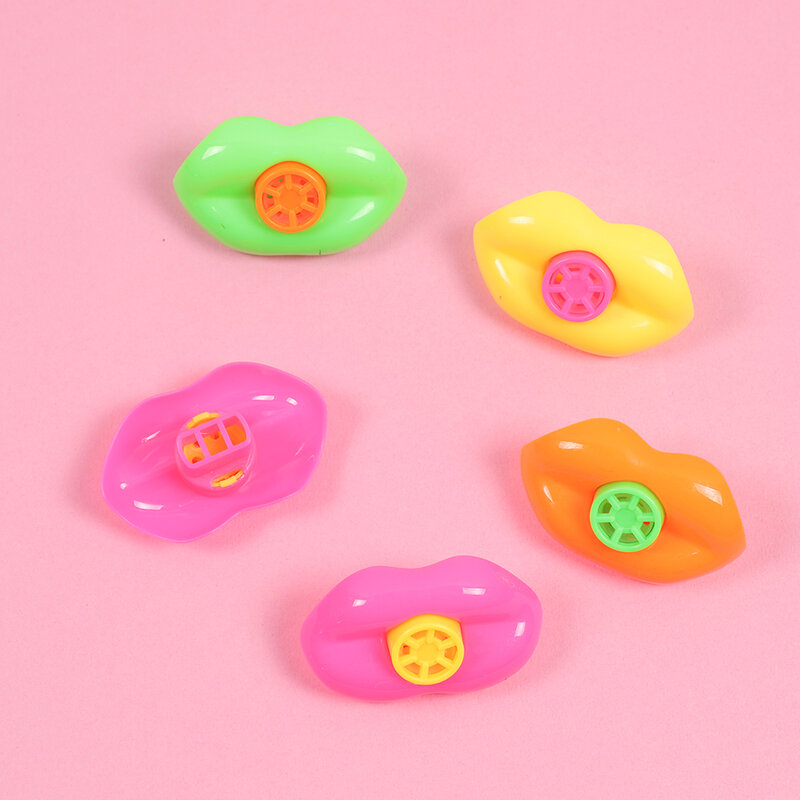 5/10 buah peluit pemodelan mulut menyenangkan pesta ulang tahun hadiah mainan anak peluit bibir plastik lucu untuk anak-anak