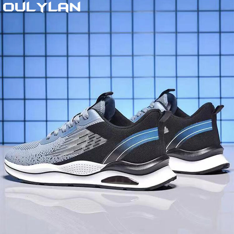 Oulylan-Zapatillas deportivas de malla para hombre, zapatos informales transpirables, cómodos, con plataforma, para correr al aire libre, Tenis