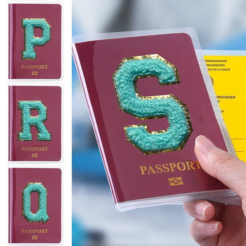 Name Passport Cover Travel Wedding Passport Covers Holder Fashion Wedding Gift Letter Series Business PVC Waterproof Case