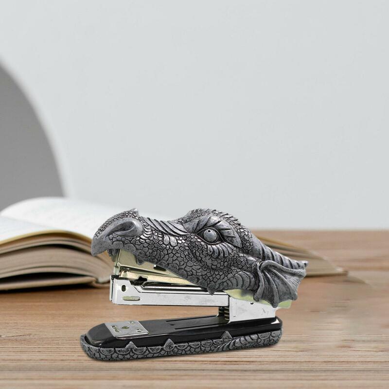 Dragon Head Stapler Decorative Creative Figurine Functional Durable Funny Desktop Stapler Metal Stapler Novelty Office Stapler