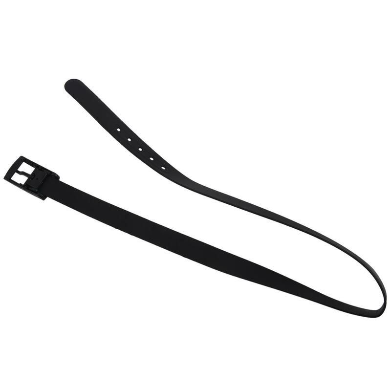 Men's Women's Silicone Belt Rubber Plastic Buckle Plain Leather Style Adjustable-Black