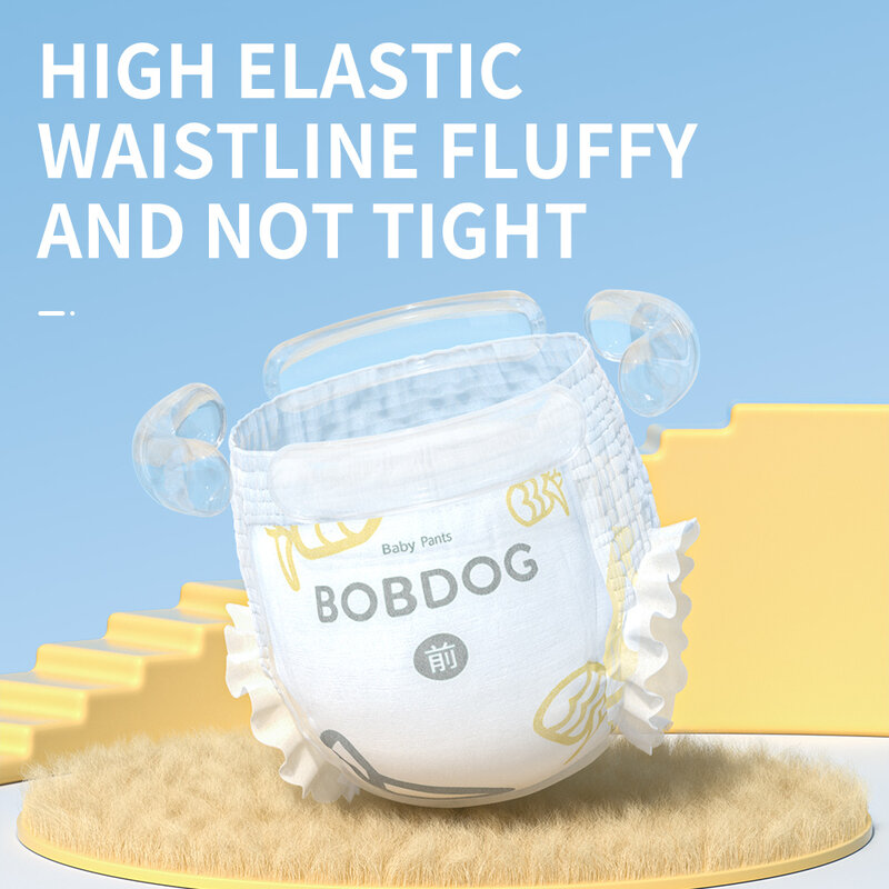 BOBDOG-PAÑALES transpirables superabsorbentes para bebé, pantalones desechables de cintura alta elástica, productos para bebés, caja ciega XXL, 50 unids/lote por paquete