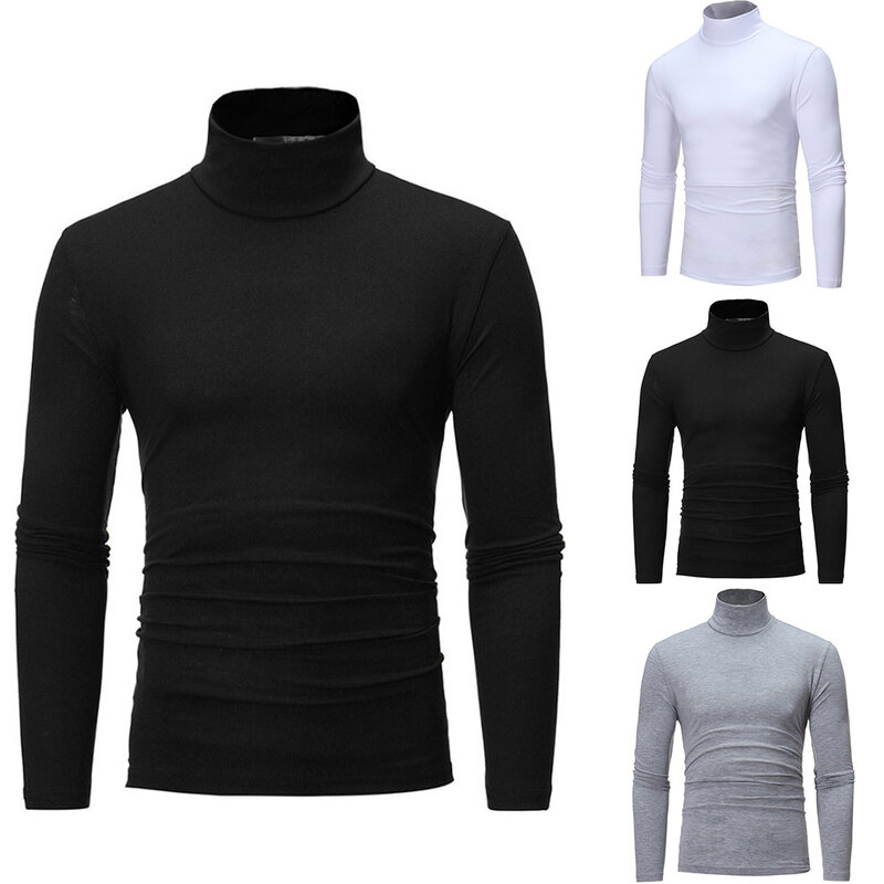 Brand Men Turtleneck Sweaters And Pullovers 2023 New Fashion Knitted Sweater Winter Men Pullover Homme Wool Casual Solid Clothes
