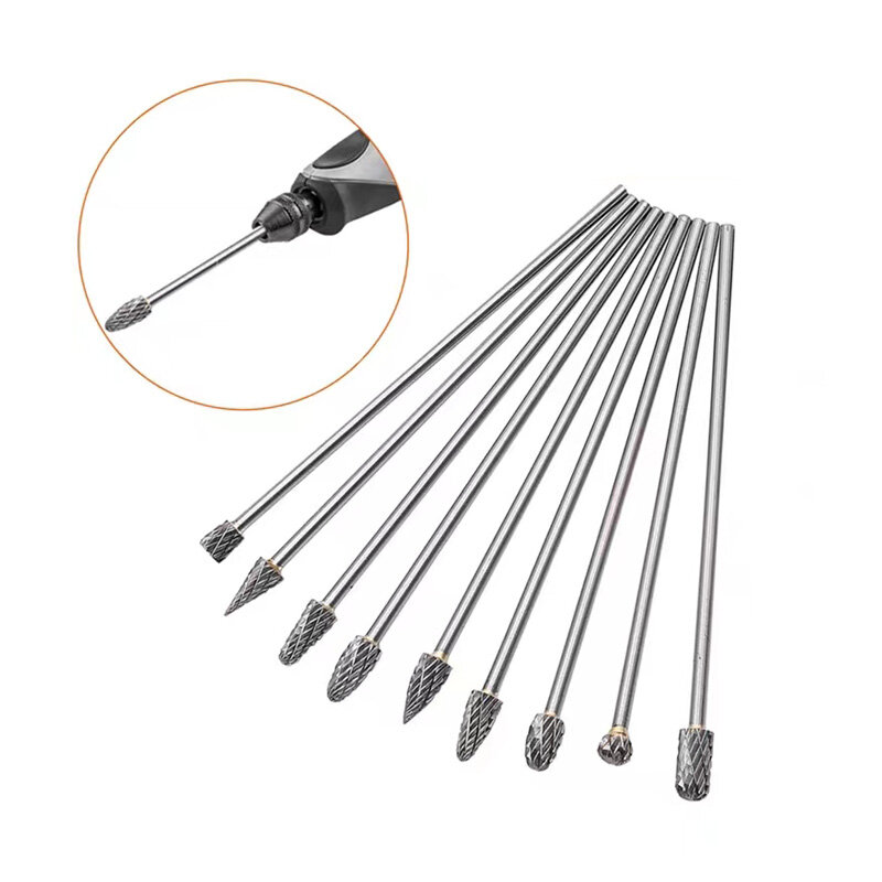 1 piece 100mm Lengthened Tungsten Carbide Rotary Burrs Milling Cutter Drill Bits