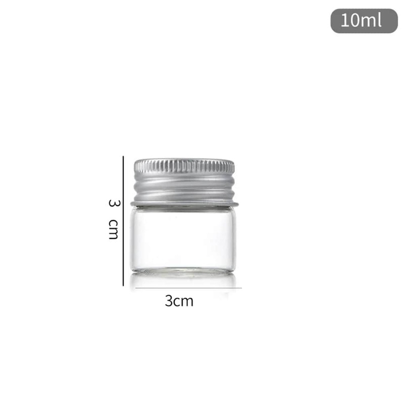 10/20/30/50ml Klarglas flasche mit Aluminium-Schraub verschluss kleine Gläser leere nachfüllbare Fläschchen Probe Kosmetik behälter Reiseset