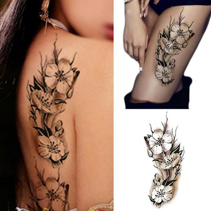 Боди-арт водонепроницаемый татуировка тело унисекс цветок сливы на руку ноги стикер временное искусство
