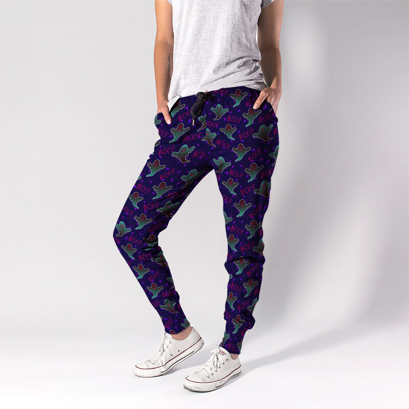LETSFIND – pantalon sarouel pour femme, Streetwear doux, de haute qualité, avec poche, pour jogging, Halloween, fantôme, étoiles, mot Boo