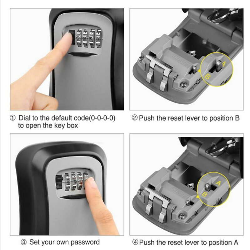 2023 Key Lock Box Wall-mounted Plastic  safe weatherproof  combination key storage  lock box for indoor and outdoor use