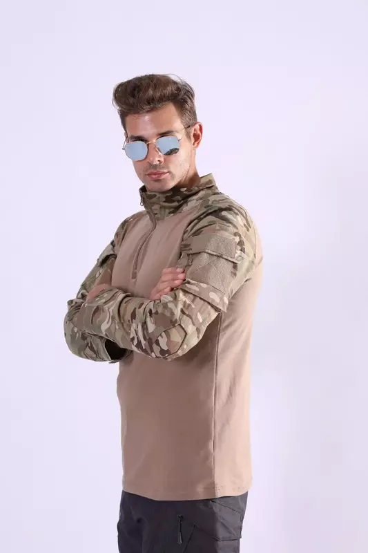 훈련용 전투 소매 운동복 셔츠, 육군 남성 전술 유니폼, 긴 낚시 군사