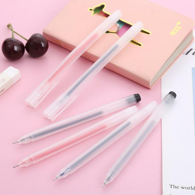 Creative Simple Transparent Frosted Gel Pen 0.5mm Black/Red/Blue Large Refills School Stationery Capacity Office Refillable M9V4